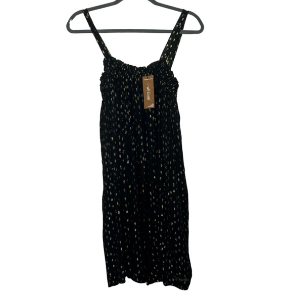 NWT | Nasty Gal | Black & Gold Spot Strappy Smock Mini Dress | Size XS - Picture 5 of 10